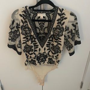 Vici Floral Embroidered Bodysuit